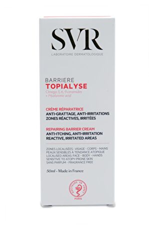 Svr Topialyse Barrier Tüm Cilt Tipleri İçin Su Bazlı Yağsız Nemlendirici Yüz Bakım Kremi 50 ml