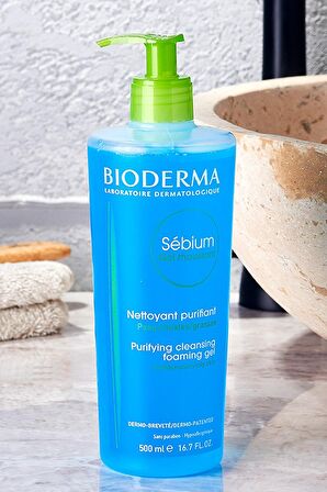 Bioderma Sebium Karma ve Yağlı Cilt için Temizleyici Yüz Temizleme Jeli 500 ml 