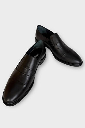 Erkek Hakiki Deri Ayakkabı SİYAH - FÜME