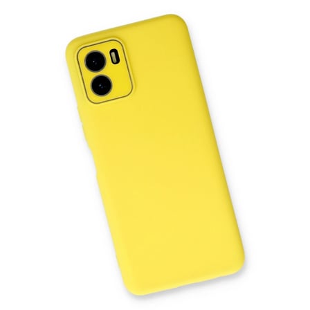 Vivo Y15S Kılıf Lansman Glass Kapak - Sarı