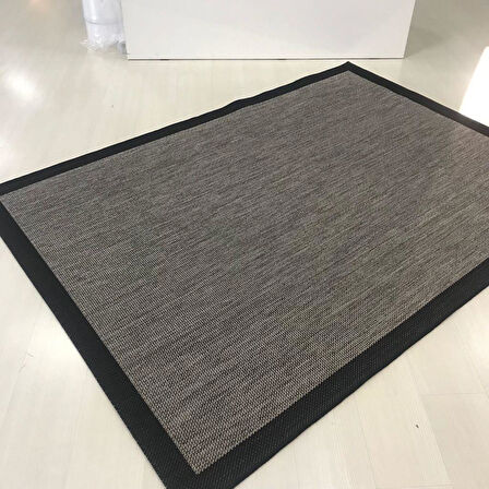 Halıcı Mustafa Jüt Sisal Halı 9715 Vizon Siyah Serisi Salon Oturma Yatak Odası Halısı