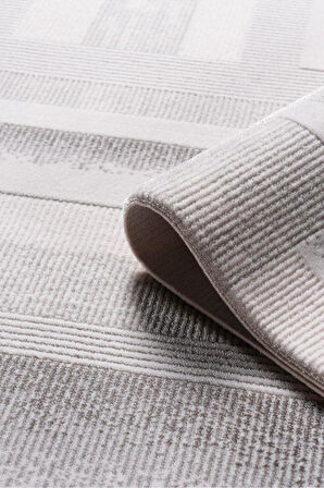 Pastel Halı Keops D168B Krem Vizon Akrilik Salon Oturma Yatak Odası Halısı