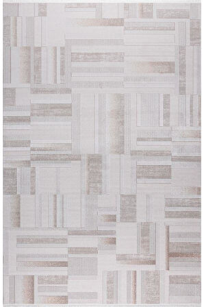 Pastel Halı Keops D169D Krem Kahve Akrilik Salon Oturma Yatak Odası Halısı