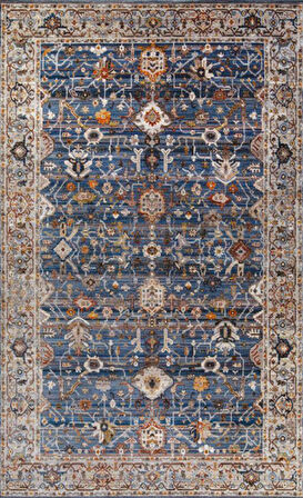 Gabardin Halı 7/24 Serisi 0727 Lacivert Salon Oturma Yatak Odası Halısı