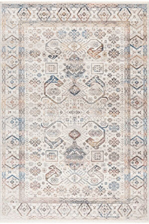 Pastel Halı Discovery 1500A Kemik Lacivert Salon Oturma Yatak Odası Halısı