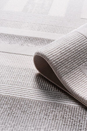 Pastel Halı Keops D168B Krem Vizon Akrilik Salon Oturma Yatak Odası Halısı