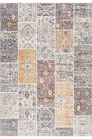 Pastel Halı Discovery 1586A Gri Kırmızı Salon Oturma Yatak Odası Halısı