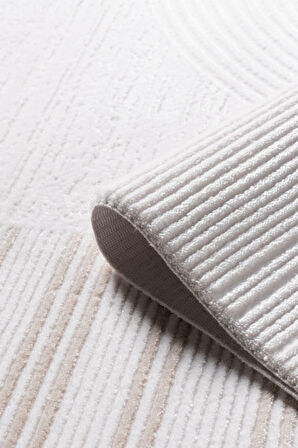 Pastel Halı Almira D145A Krem Kahve Akrilik Salon Oturma Yatak Odası Halısı