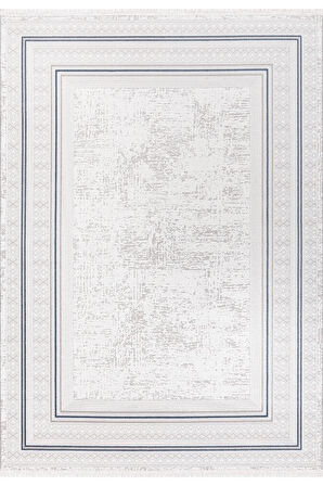 Pastel Halı Zena 404A Krem Lacivert Serisi Akrilik Salon Oturma Yatak Odası Halısı