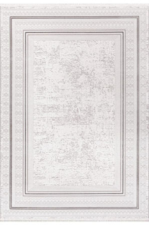 Pastel Halı Zena 404A Krem Gri Serisi Akrilik Salon Oturma Yatak Odası Halısı