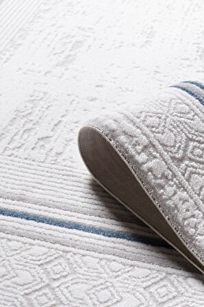 Pastel Halı Zena 416A Krem Gri Serisi Akrilik Salon Oturma Yatak Odası Halısı