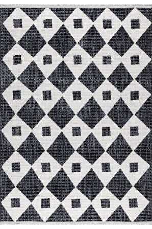 Pastel Halı Rio C3019A Antrasit Beyaz Serisi Salon Oturma Yatak Odası Halısı