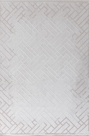 Gabardin Halı Moss 5006 Serisi Bej Kemik Triko Akrilik Salon Oturma Yatak Odası Halısı