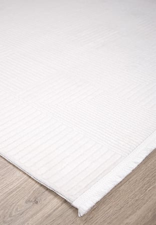 Bahariye Halı Craft Serisi CR02 Beyaz Akrilik Salon Oturma Yatak Odası Halısı
