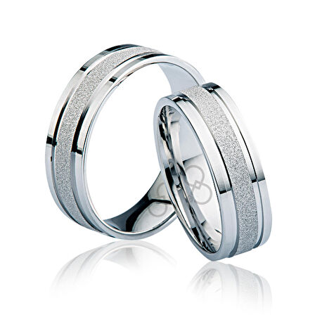 Beyaz Şeritli Altın Alyans 3404-2