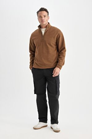 DeFacto Relax Fit Dik Yaka Fermuarlı Polar Sweatshirt D2688AX24AUBN164