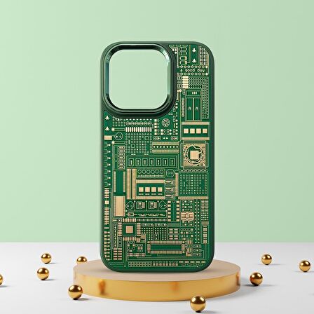 iPhone 12/12 Pro - Circuit Board Içi Kadife Silikon Kılıf