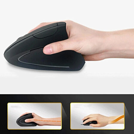 ShopFast Yeni Nesil Kablosuz Ergonomik Dikey Mouse 800/1200/1600 Dpı PC Gamer Usb Bilek Destekli Vertical Gamer Fare