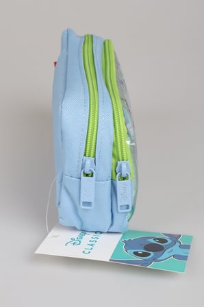 x Dekomus Lisanslı Stitch "Iconic Blue Collection" Kalem Çantası, Labirent Figürlü Geçmeli Kalem, Kalemtraş, Ruj Silgi Ve Kurşun Kalem Seti