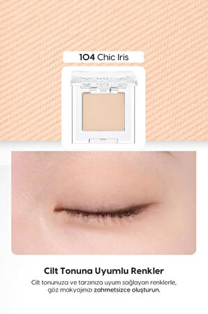 Yumuşak Dokulu, Dökülme Yapmayan Mat Tekli Göz Farı Modern Shadow Matte (104 Chic Iris)