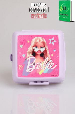 x Dekomus Lisanslı Barbie Extra Glam Collection 2 Katlı Beslenme Kutusu Smart Lunch Box "Dekomus Cep Defteri Hediyeli"