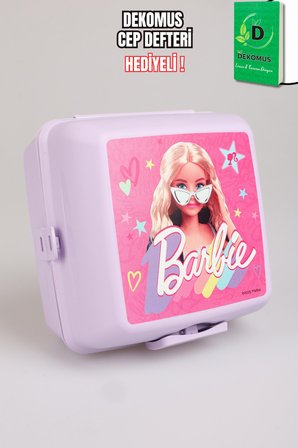x Dekomus Lisanslı Barbie Extra Glam Collection 2 Katlı Beslenme Kutusu Smart Lunch Box "Dekomus Cep Defteri Hediyeli"