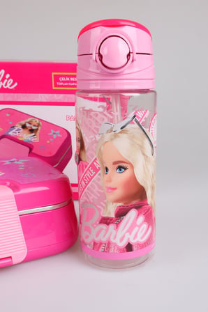 x Dekomus Lisanslı Barbie Extra Glam Collection 2 Katlı Paslanmaz Çelik Yemek Kabı Ve 500 Ml Matara Seti