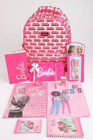 x Dekomus Lisanslı Barbie "Iconic Monogram Collection" Büyük Boy Okul Ve Tüylü Çantası Kırtasiye Seti