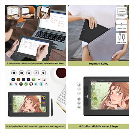 Veikk VK1200V2 8192 Levels 11.6" IPS HD Grafik Tablet + Kalem