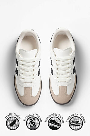 Kadın Bağcıklı Hafif Kaymaz Tabanlı Yumuşak Süet Detaylı Günlük Ayakkabı 341