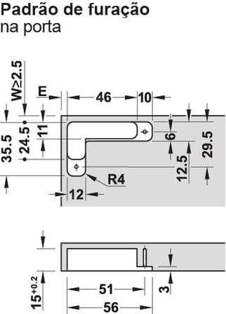 Häfele Menteşe, 16 mm ve üzerindeki ahşap kalınlıkları için, gizli montaj - 11x33 mm, Beyaz, Nikel