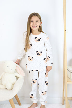 Kız Çocuk Interlok Kumaş Orta Kalınlıkta Pamuklu Pijama Takımı