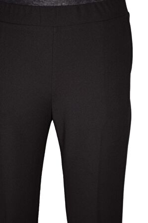 Hesna Kadın Aslı Yan Cepli Scuba Astarsız Siyah Pantolon