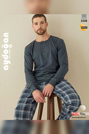 Aydoğan Erkek Civan Patlı Modal Lacivert Pijama Takımı 3339