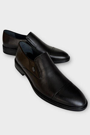 Erkek Hakiki Deri Ayakkabı SİYAH - FÜME