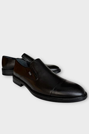 Erkek Hakiki Deri Ayakkabı SİYAH - FÜME