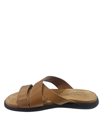 6502 Erkek Siyah Hakiki Deri Tokalı Sandalet Rahat Ortopedik Günlük Yaz Ayakkabısı