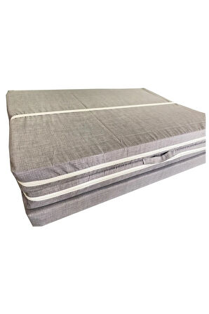 Katlanır Yer Yatağı Sünger Yatak Gri Kırçıllı 80x180 Cm-6 Cm Tek Kişilik