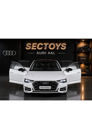 1:24 Audi A6 Diecast Model Araba Sesli Işıklı Komple Metal Audi A6 Long Model Araba