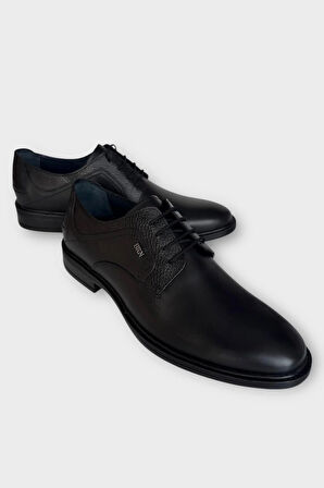 Erkek Hakiki Deri Ayakkabı SİYAH - FÜME