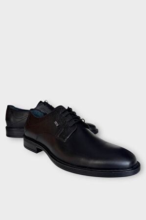 Erkek Hakiki Deri Ayakkabı SİYAH - FÜME