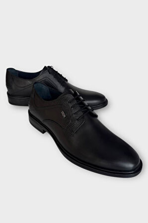 Erkek Hakiki Deri Ayakkabı SİYAH - FÜME