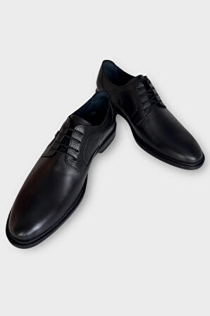 Erkek Hakiki Deri Ayakkabı SİYAH - FÜME