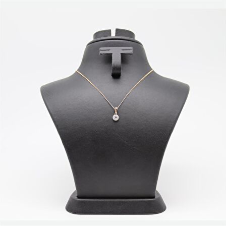 Oval Baget Zirkon Taşlı Kolye