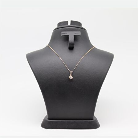Küp İçi Tek Taş Kolye Gold