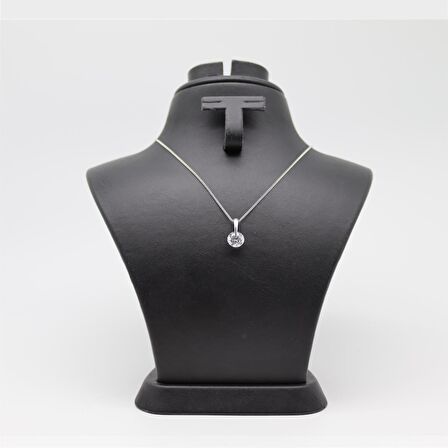 Yuvarlak Minimal Zirkon Taşlı Kolye Silver