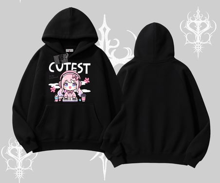 Kapşonlu Sweatshirt Cute Anime Gamer Girl Baskılı