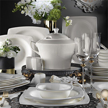 Kütahya Bone Mare 62 Prç Yemek Tk 9559/20 Platin BNMR62YT955920