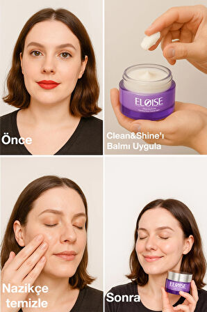 Eloise Clean&Shine Makyaj Ve Yüz Temizleme Balmı 50ml | Nemlendirici Etkili | Güneş Kremi, Kir