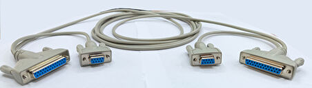 LPT 25pin+9 pin com seri port kablo 2 ucu lpt+rs232  kablo 3m